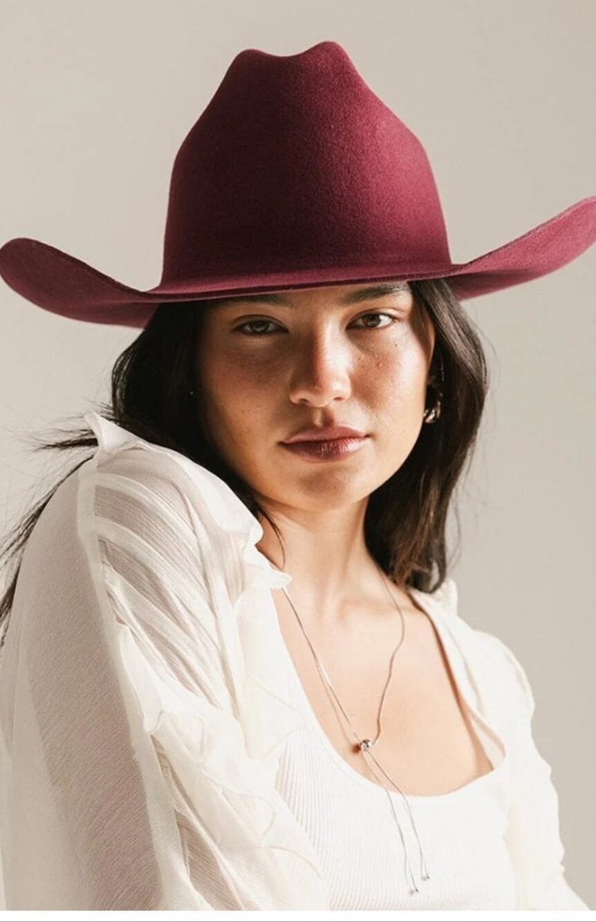 Gigi Pip Teddy Cattleman Cowboy Hat - Merlot (Burgundy)